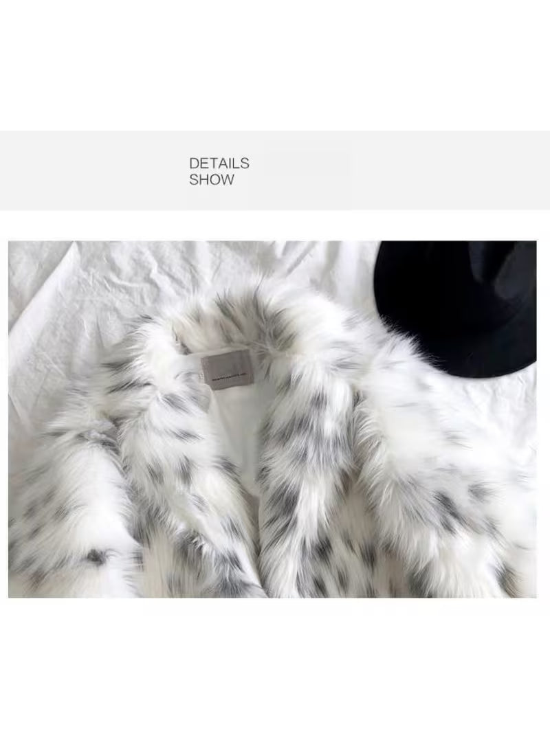 Women's Leopard Print Faux Fur Coat