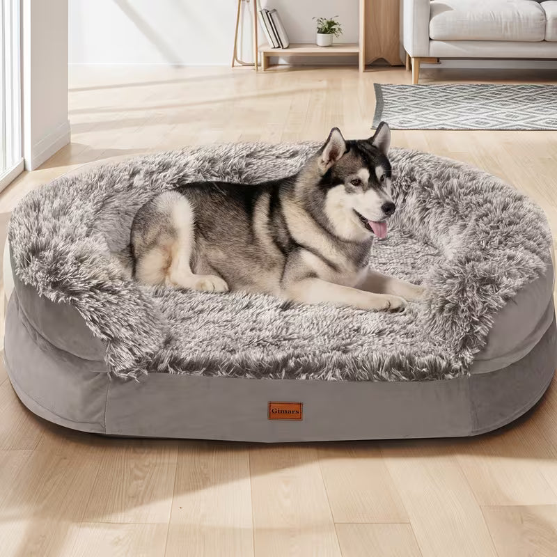 Gimars Orthopedic Egg Foam Ultra Soft Dog Beds with Easy Clean Removable Washable Pet Beds Cover for Large Medium Small & Aging Dogs XL