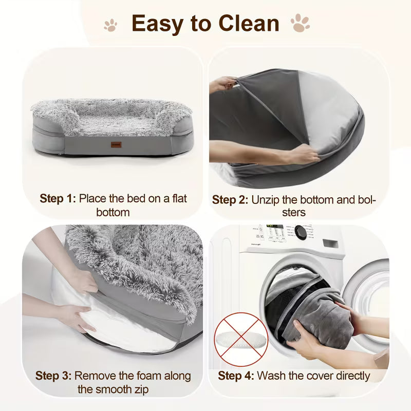 Gimars Orthopedic Egg Foam Ultra Soft Dog Beds with Easy Clean Removable Washable Pet Beds Cover for Large Medium Small & Aging Dogs XL