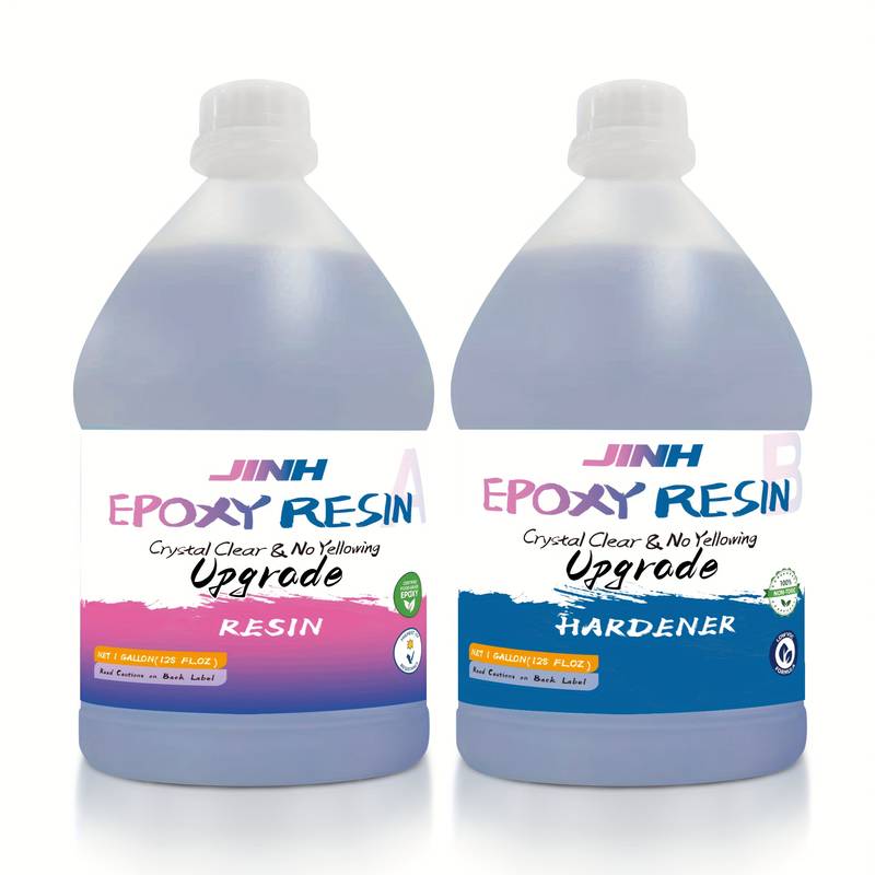 JINH Valentine'S Day Epoxy Resin 1 Gallon Kit - Crystal Clear Non-Toxic Heat Resistant No Bubble Self-Leveling Formula, 64OZ Resin And Hardener 1:1 Ratio for Valentine'S Ornaments, Romantic Decor, Jewelry Making, And Resin Art Projects