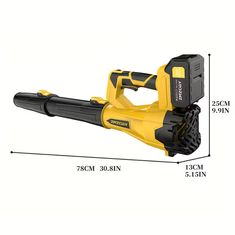 High Power Cordless Leaf Blower with 4.0Ah Batteries, 580CFM/160MPH, 6 Speed Levels & Extension Nozzle - Ergonomic Non-Slip Handle, Lightweight Design for Lawn Care, Yard, Snow, Pet Hair, Ideal Father's Day Gift, Best for Christmas
