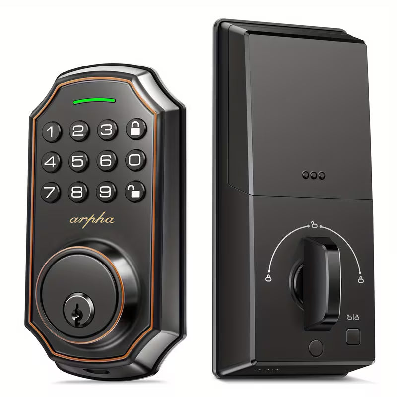 Arpha Special Offer! Smart Lock - 100-digit Privacy Passcode Combination, Keyless Entry, Automatic Locking/unlocking, Easy Installation, Available in Black and Silvery, Low Battery Alarm, Safe and Reliable, Protects Privacy, Smart One-key Locking