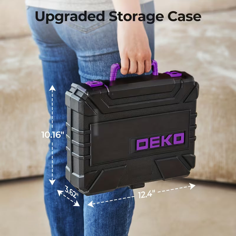 DEKO 128/151pcs Household Power Tool Set With 8V/12V Cordless Drill Driver, 800RPM Rechargeable Electric Tool Kit, Hand Tool Set For, Home Projects, Refurbish, Perfect Father'S Day Gift Deal