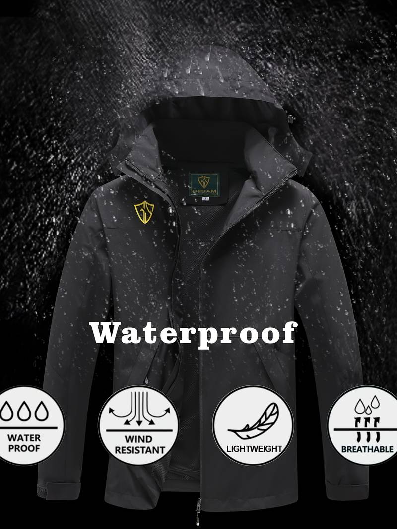 Women’s hooded waterproof windbreaker jacket.