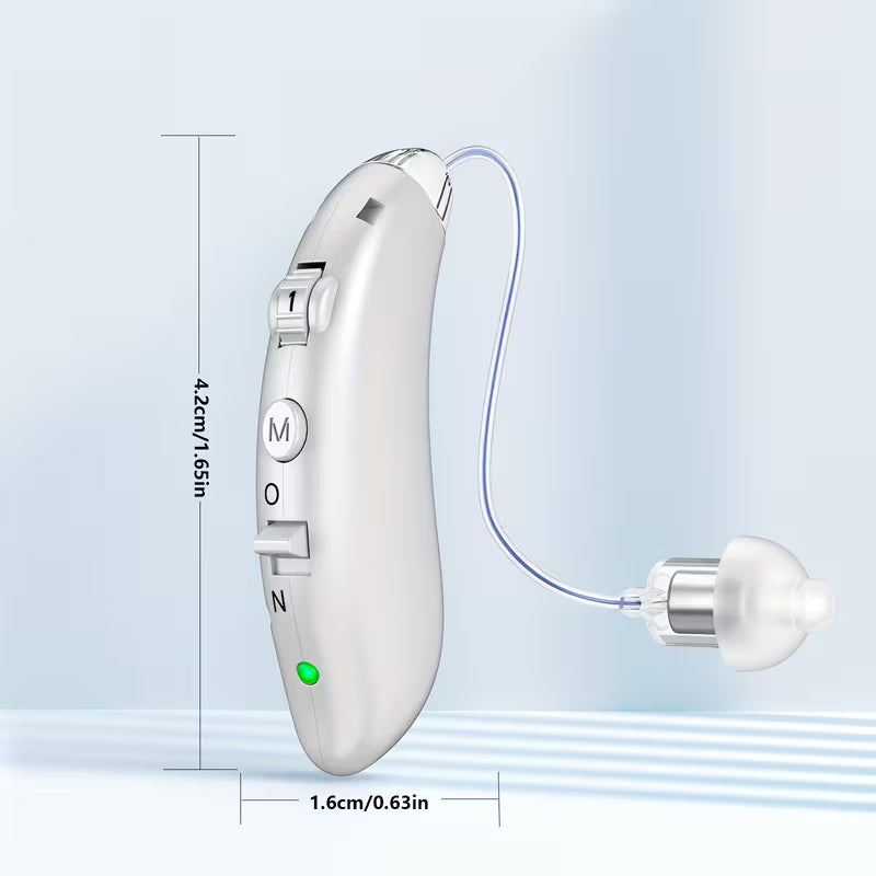 A Pair of Rechargeable Hearing Aids, Digital Hearing Aids for Seniors with Noise Cancelling, Invisible In-Ear Sound Amplifier, USB Charging Hearing Device Four-Level Volume Adjustment
