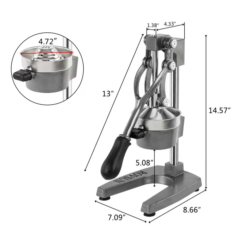 MEFEIR Commercial Grade Citrus Juicer, Hand Press Manual Fruit Juicer, Juice Squeezer Citrus Orange Lemon Pomegranate