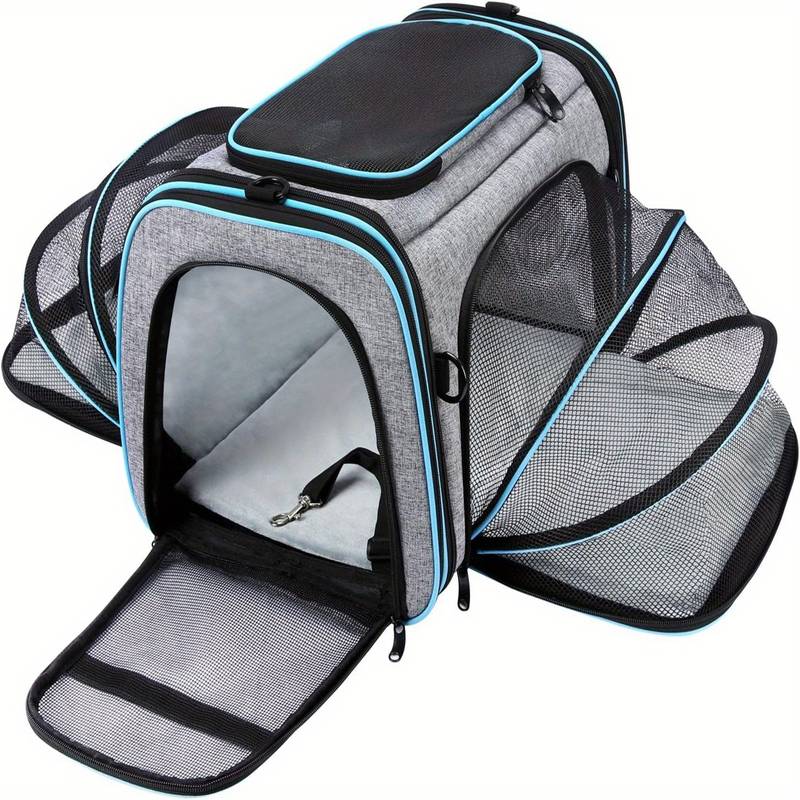 Carrier Airline Approved Expandable Pet Carrier Bag-Pet Travel Carrier, Removable Fleece Pad, Soft Sided Polyester Travel Tote for Small Dogs & Cats