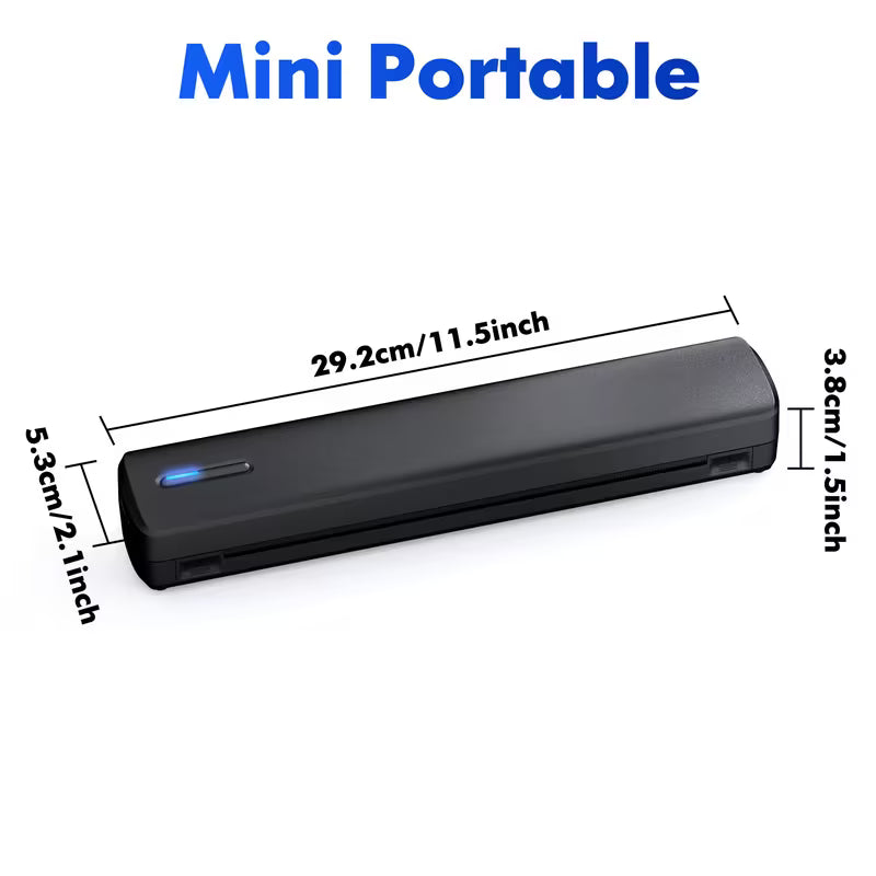 A4 Portable Printer Wireless come with 20sheets Paper, Thermal Inkless Printer, Small Compact Printer Support 8.5x11 inch Folding Paper/Rolling/Tattoo Paper, Compatible with Laptop Phone And Pad, Suitable for Home, Office, School And Travel
