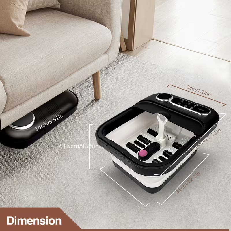Collapsible Foot Spa And Massager with Heater And Temperature Control, Foot Bath Bowl with Bubbles, Six Massage Rollers, Vibration And Red Light, Foot Soak. Best Mother'S Day Gifts