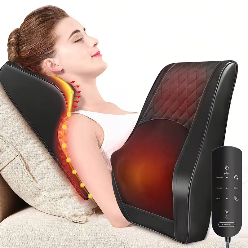 1pc, Shiatsu Neck And Shoulder Massager with Heat - Kneading, Rolling, And Vibrating Functions for Traps, Legs, And Body - Perfect Gift for Men And Women, Ideal for Home, Office, And Travel Use, The Best Mother's Day Gift
