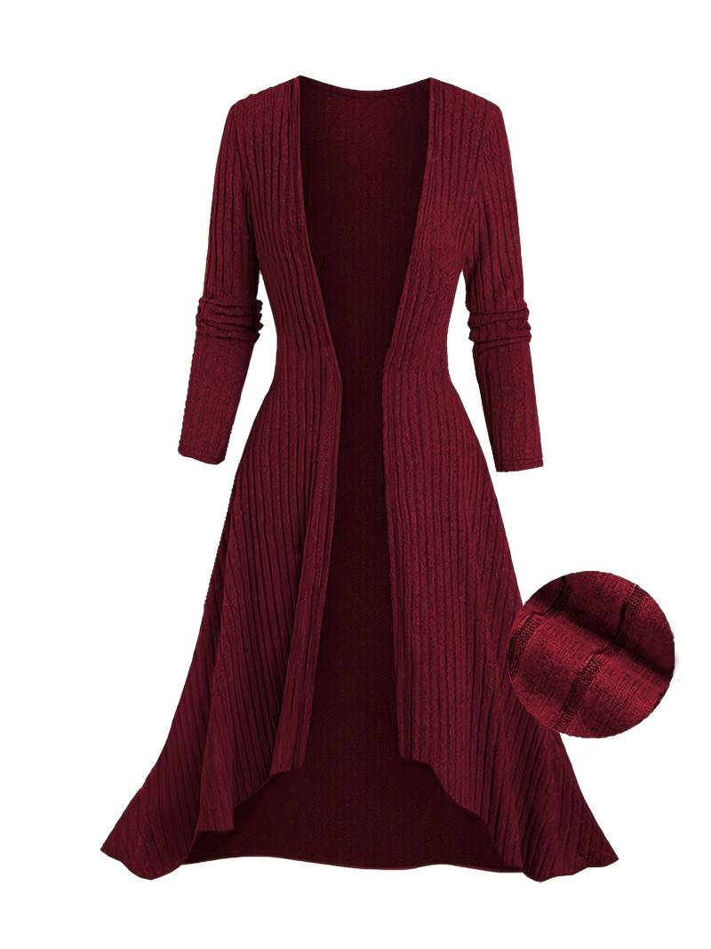 Plus Size Boho Maxi Dress & Cardigan Set