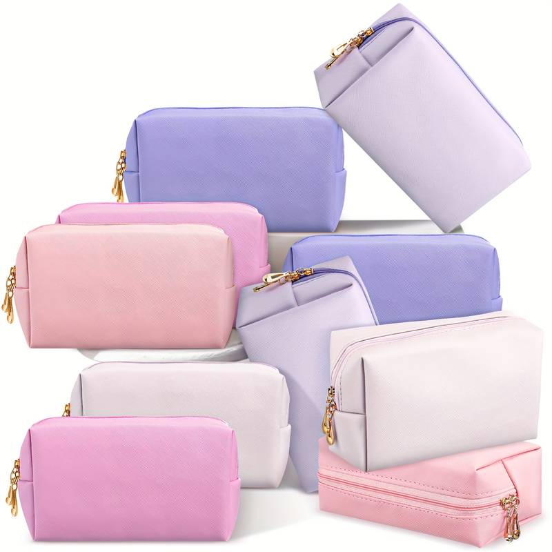 15-piece stylish makeup and toiletry pouch set.