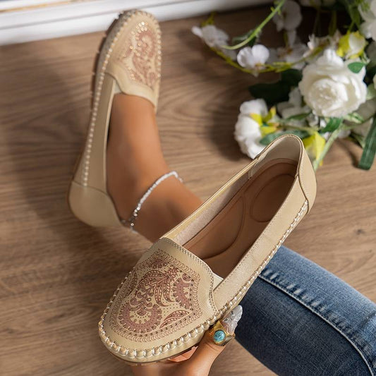 Women's Retro Rhinestone Flat Shoes
