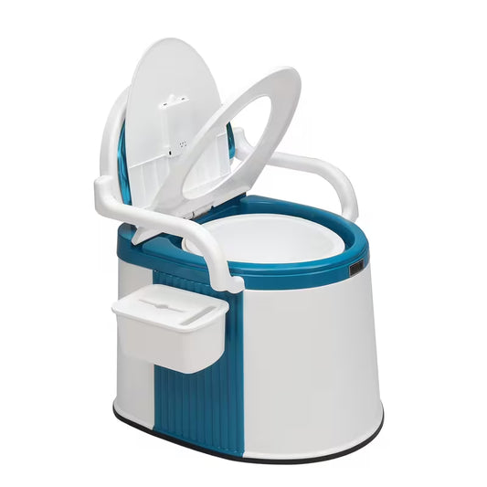Portable 5-Gallon Camping Toilet with Backrest