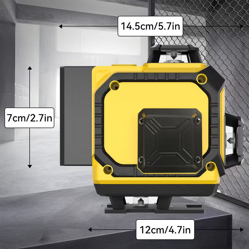 16-line 4D Laser Level 360° Self-leveling Rotating Crosshead Measurement - High-precision Tool with Rechargeable Battery, Precise Laser Line To Help with Quick and Accurate Positioning, Leveling and Alignment During Decoration, Home Tool
