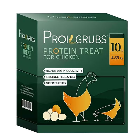 PROILGRUBS 10 LBS Dried Black Soldier Fly Larvae Chicken Treats - Non-GMO Protein-Rich Grubs for Chickens, High-Protein Egg & Flock Builder, Stronger Egg Shells & Nicer Feather Growth, Easy-to-Feed Dried Mealworms for Layers, Broilers, Chicks (5LB-33LB Pa