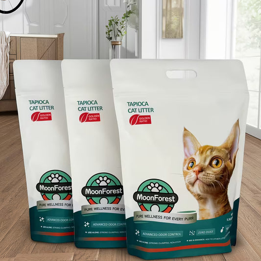 Tapioca Cat Litter, 1pack/3pack/4pack, 5.5lb/16.5lb/22lb, Kitty Litter, Quick Clumping Low Dust, Kitten Litter, Smart Litter Boxes Cat Litter, A Ideal Partner For Automatic Litter Boxes, Cassava Cat Litter, Flushable Cat Litter