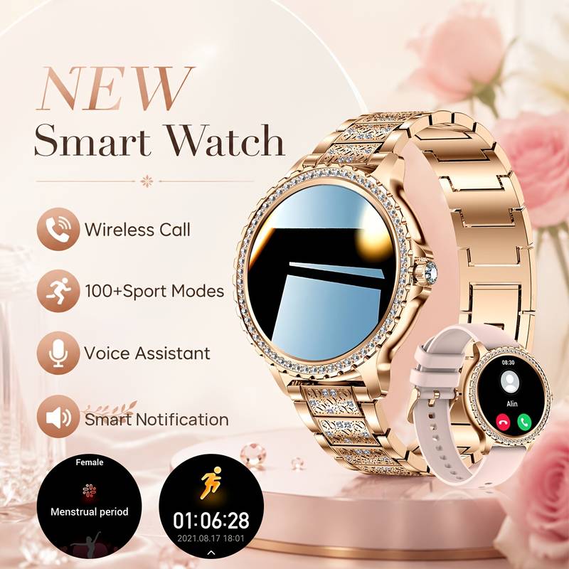 LIGE women’s HD smartwatch with fitness tracking.