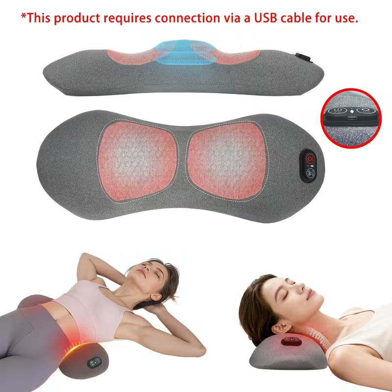 3-in-1 Lower Back Comfort Pillow with Heat, Vibration & Air Support, Ergonomic Design for All-Day Comfort, Ideal for Office Workers And Drivers,, HSA/FSA Eligible