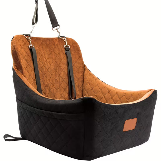 Dog Car Seat for Medium And Large Dogs, Pet Travel Car Bed with Seat Belt Pass-Through, Fully Removable And Washable Car Dog Seat with Adjustable Straps, 3 Straps for Easy Installation