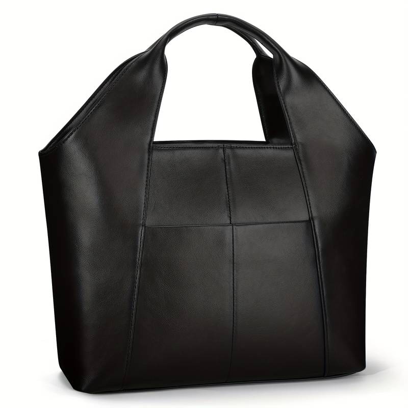 Women’s genuine leather burgundy handbag with pockets.