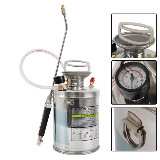 Hand Pump Sprayer Stainless Steel Sprayer for Indoor and Outdoor 1 Gallon Sprayer 12 in Wand 3.3 FT Hose
