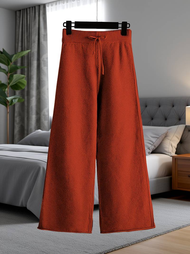 Women's 2026 Waffle Knit Hoodie & Wide-Leg Pants Set