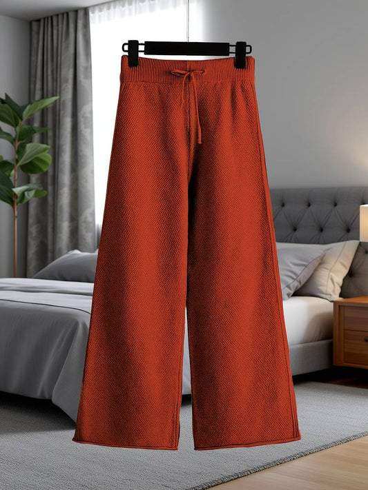 Women's 2026 Waffle Knit Hoodie & Wide-Leg Pants Set