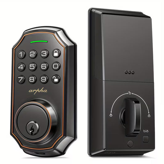 Arpha Special Offer! Smart Lock - 100-digit Privacy Passcode Combination, Keyless Entry, Automatic Locking/unlocking, Easy Installation, Available in Black and Silvery, Low Battery Alarm, Safe and Reliable, Protects Privacy, Smart One-key Locking