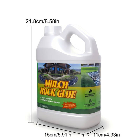 Heavy-Duty Mulch Rock Glue (272oz/204oz/68oz)-Ready to Use, Non-Toxic, Fast-Drying Landscape Adhesive-for Heavy-Duty Covering Of Gravel, Pine Needles, Pebbles, Plus Rock Bonding, Weed Control, Long-Lasting Durability, Landscape Covering Adhesive