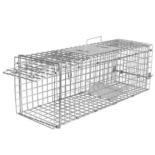 1Pc 23x7x7 Inch Live Humane Animal Trap Cage Heavy Duty Folding Catch And Release Rodent Cage For Rabbit Squirrel Possum Skunk Kitten Raccoon And More