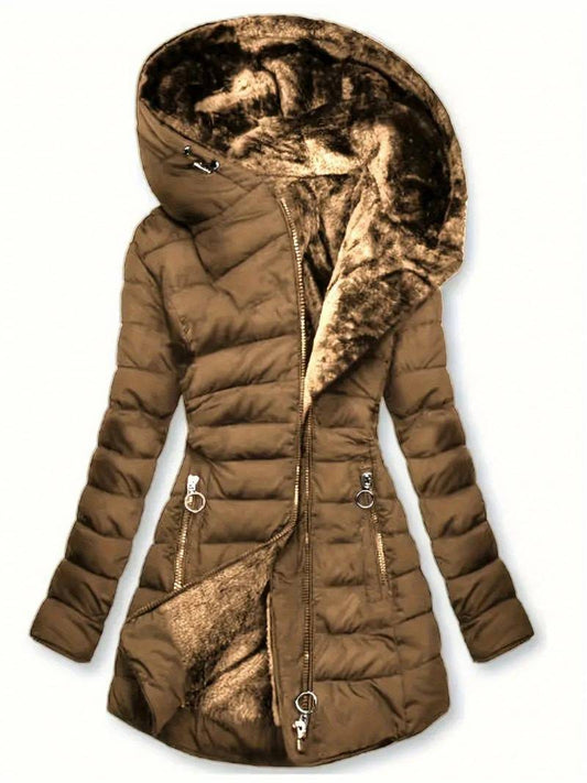 Women's Long Sleeve Hooded Quilted Parka