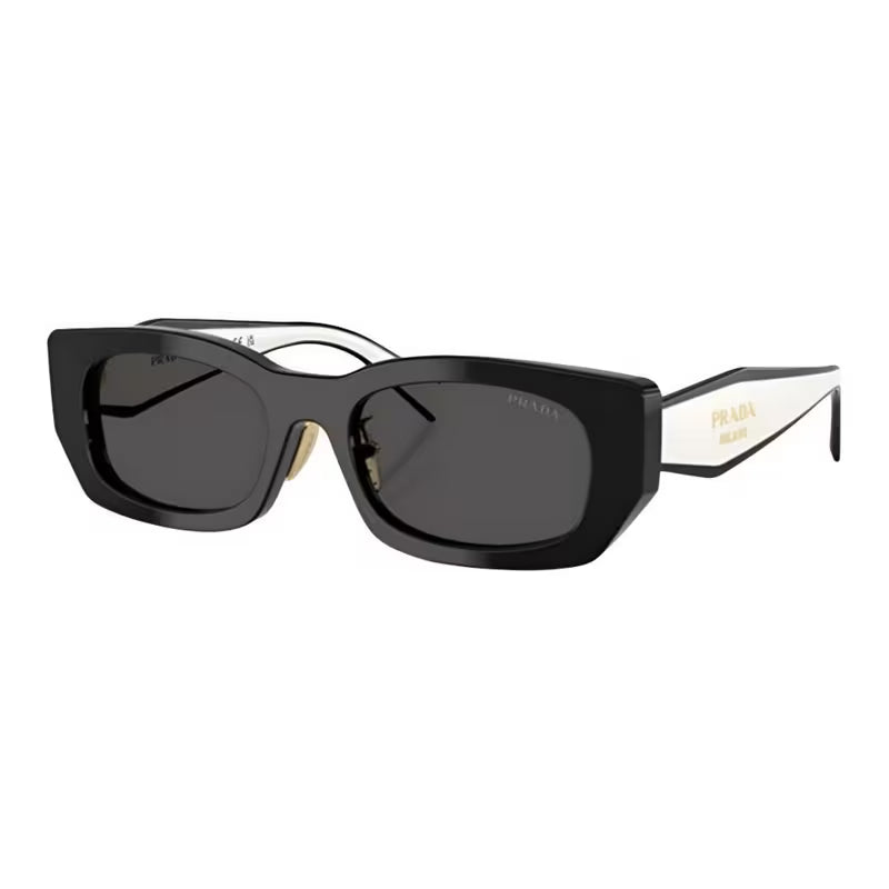 Prada Women's Square Sunglasses with Mixed Design, Black
