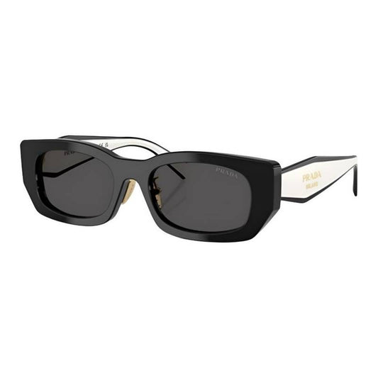 Women's square black designer sunglasses.