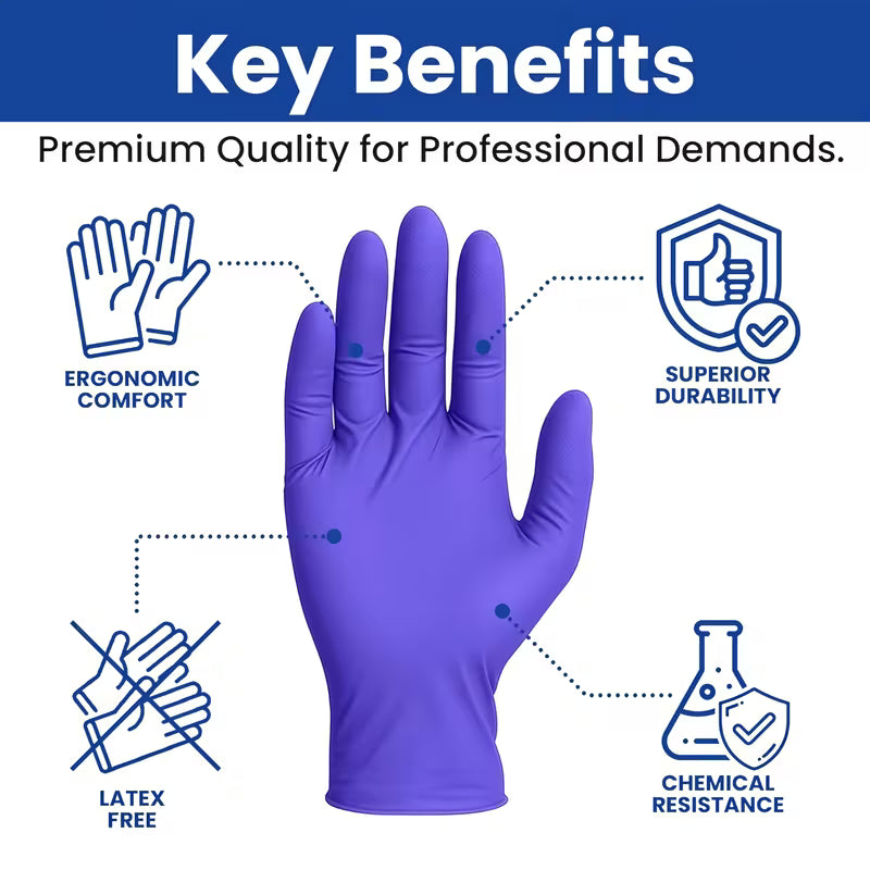 500pcs Disposable Nitrile Gloves - 5.8 Mil, -Free & Powder-Free, 4 Sizes Available (S/M/L/XL). Multi-purpose Cleaning Gloves, Stylish Cleaning Gloves, Specially Designed for Kitchen Use, Suitable for All Seasons