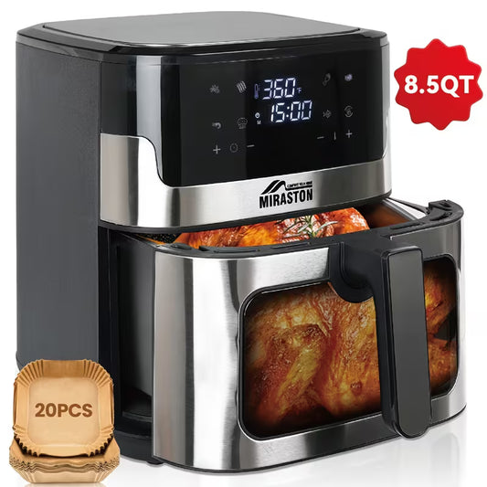 8.5QT/3.2QT Air Fryer, Upgraded Large Capacity Suitable For 5-6 People, Smart Touch Screen For Easy Operation With 8 Preset Functions, Non-stick Coating For Easy Cleaning, Kitchen Accessories, Toaster Oven, Deep Fryer, Air Fryers, Kitchen