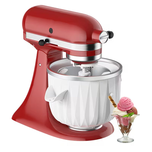 1pc Ice Cream Attachment for KA Stand Mixer, Compatible with Kitchen Aid 4.5 Qt And Larger Stand Mixers, 2-Quart Frozen Yogurt - Ice Cream & Sorbet Gelato Maker