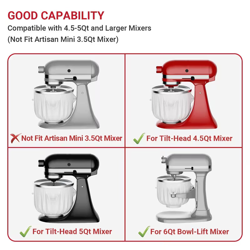 1pc Ice Cream Attachment for KA Stand Mixer, Compatible with Kitchen Aid 4.5 Qt And Larger Stand Mixers, 2-Quart Frozen Yogurt - Ice Cream & Sorbet Gelato Maker