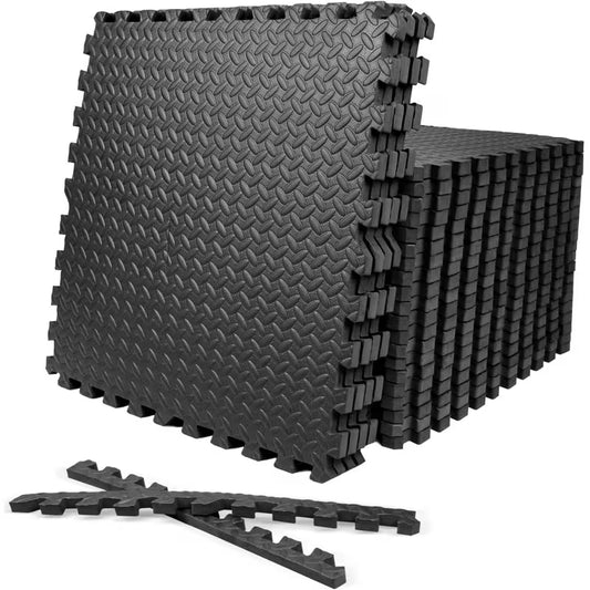 CAPHAUS 1/2 Inch Thickness Multipurpose EVA Foam Floor Tiles, 24-Inch x 24-Inch Interlocking Floor Mat for Indoor Gym and Home Use, Includes 4 Sets of 6 Tiles (24 Tiles Total, Covers 96 Sq. Ft.)
