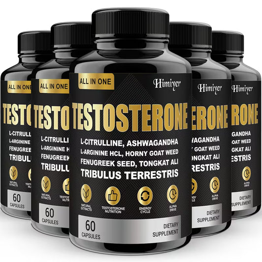 5 Packs Testosterome Dietary Supplements Capsules For Men With Tongkat Ali, Horny Goat Weed, L-Citrulline L-Arginine, Ashwagandha, Men'S Health