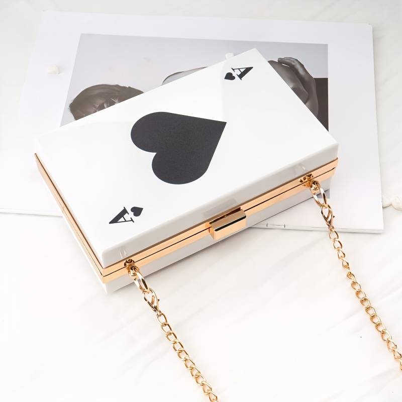 Ace of Spades Acrylic Chain Crossbody Bag
