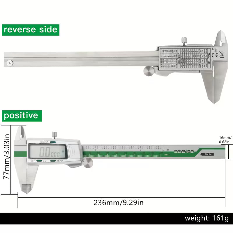 1pc ET50 Digital Caliper 150Mm Fraction/ MM/ Inch 0.01Mm High Precision Vernier Caliper