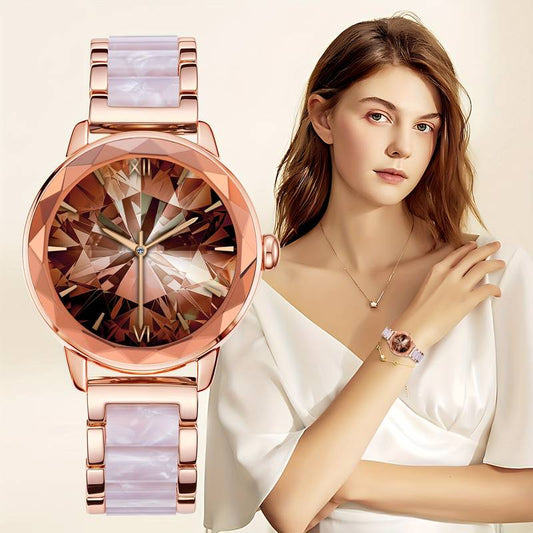 Women’s smartwatch with calls and fitness tracking.