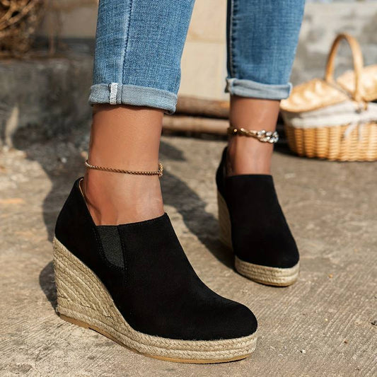 Women's Hemp Rope Wedge Loafers
