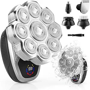 5-in-1 rechargeable 8D head shaver for men.