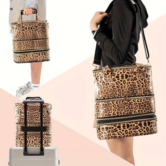 PU nail polish storage bag with large capacity.