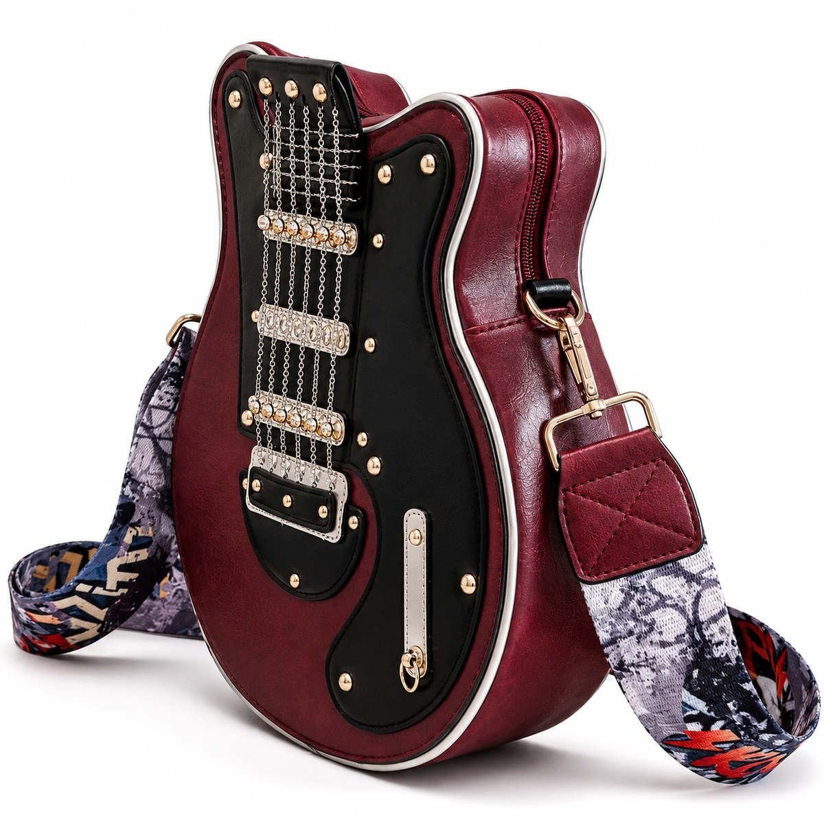 Y2K guitar-shaped crossbody shoulder bag