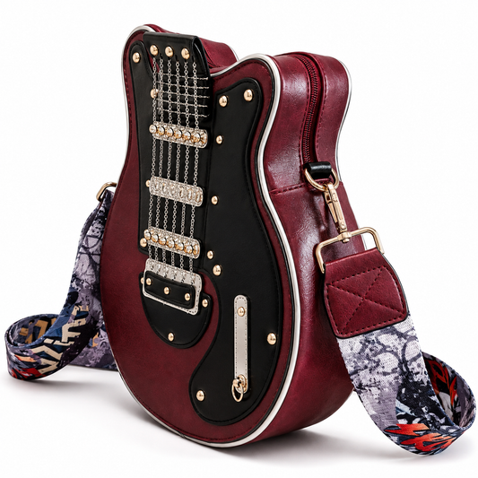 Y2K guitar-shaped crossbody shoulder bag