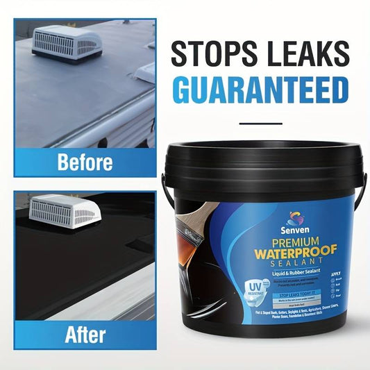 Professional-Grade Liquid Sealant - 32Oz Uv-Resistant And Elastic Formula for Roof/Concrete/Rv/Boat Leaks | All-Weather Crack Filler for Masonry And Vacation Homes Indoor/Outdoor Use