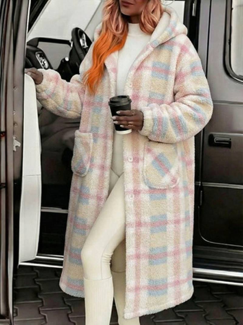 Women's Plaid Velvet Warm Home Pajama Coat